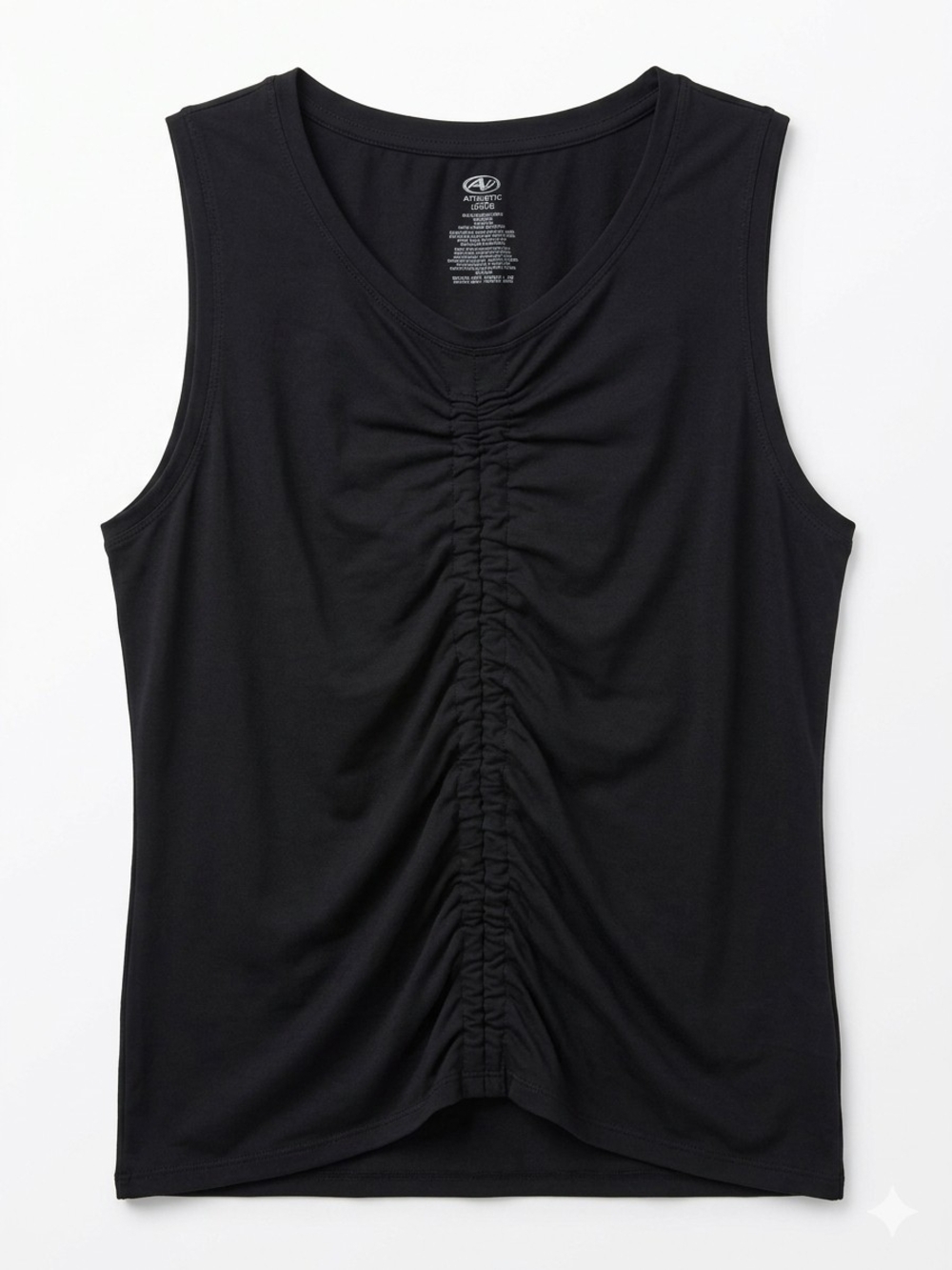 Athletic Works Black Ruched Front Tank Top